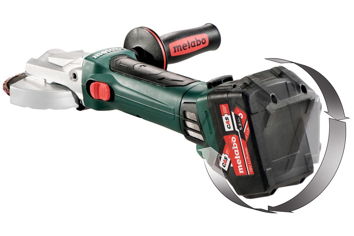 Metabo WF18LTX125 18v 5in Flat Head Angle Grinder Bare Unit With MetaBOX - 601306840