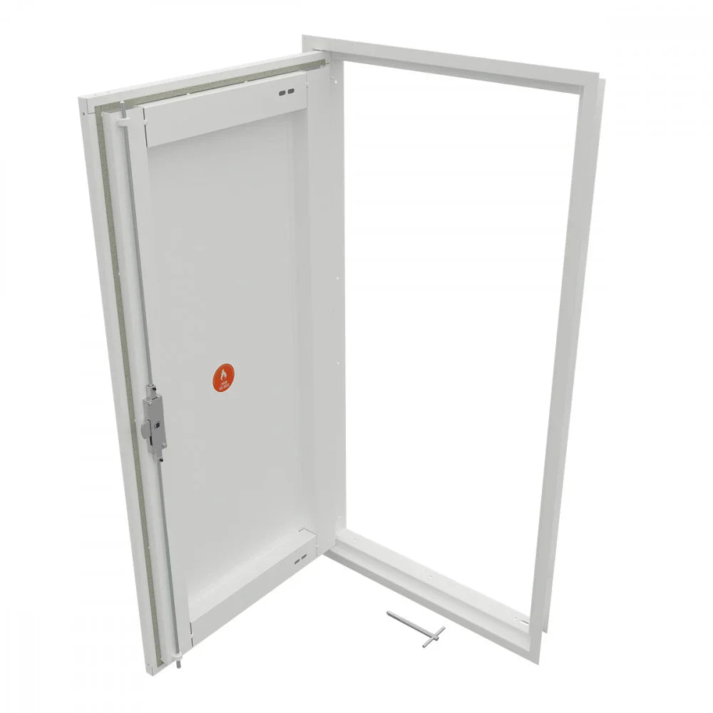 1 Hour Fire Rated Metal Single Riser Door Access Panel – Picture Frame or Beaded Frame – 3 Point Lock - RISERDOORFRBF1200 - Rapid Access - Trade Counter Direct
