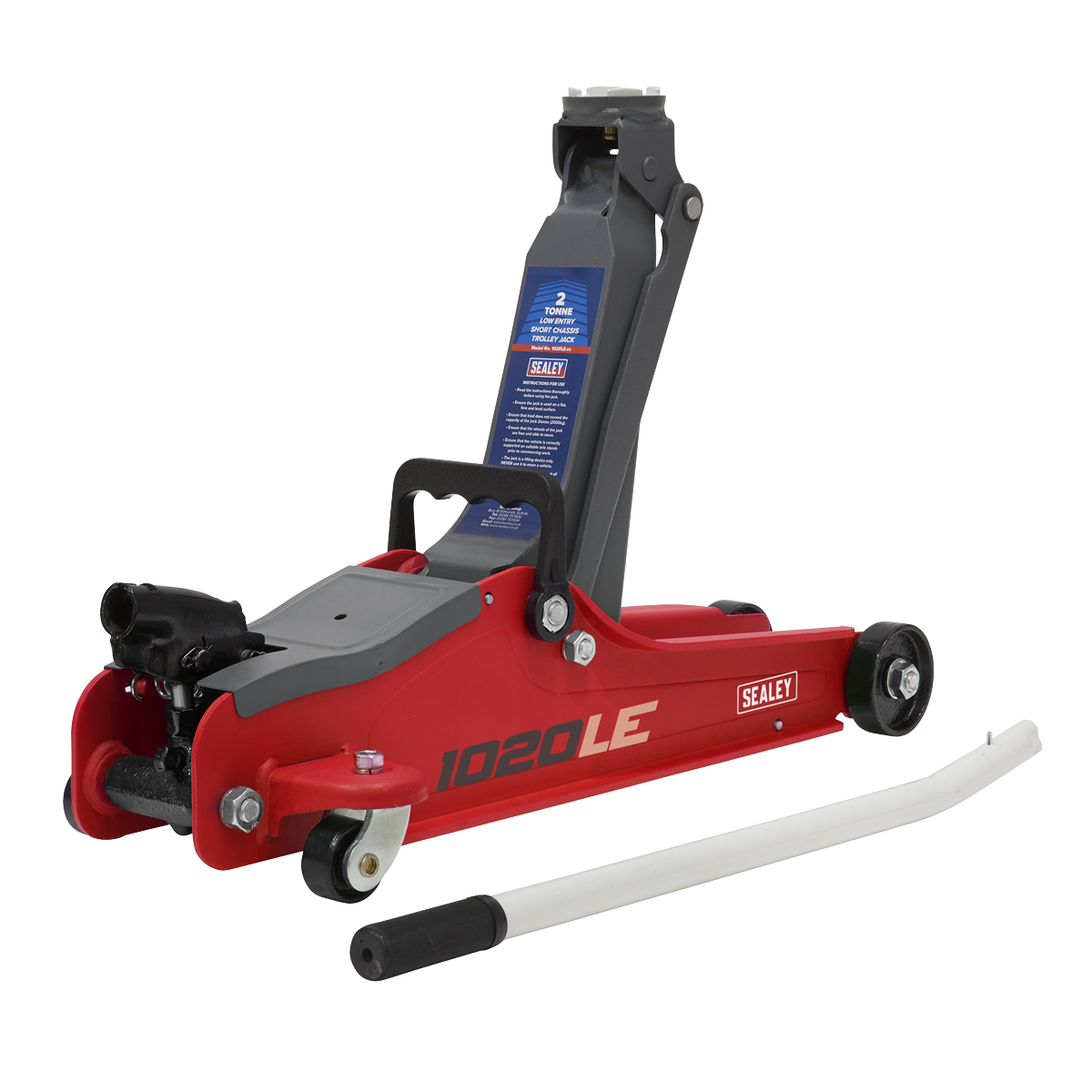 Sealey 1020LEBAGCOMBO Low Entry Short Chassis Trolley Jack & Accessories Bag Combo, 2 Tonne - Red - additional view 2