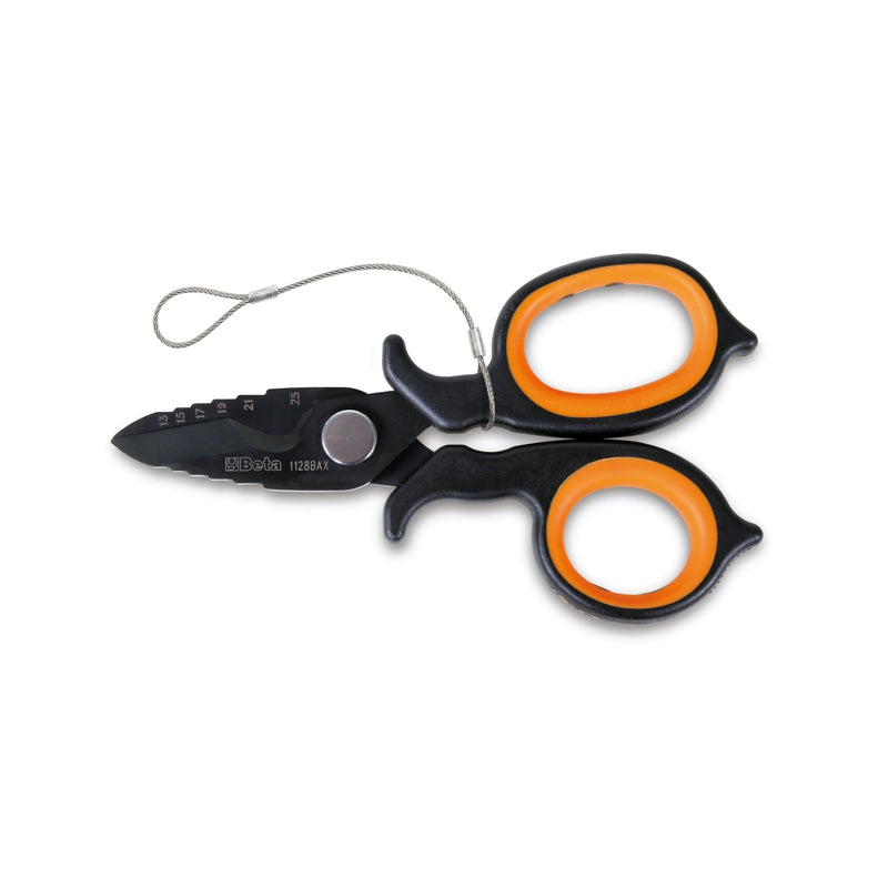 Beta H-Safe Double-Acting Electricians' Scissors With Milling Profiles In Dlc-Coated Stainless Steel - 1128BAX-HS
