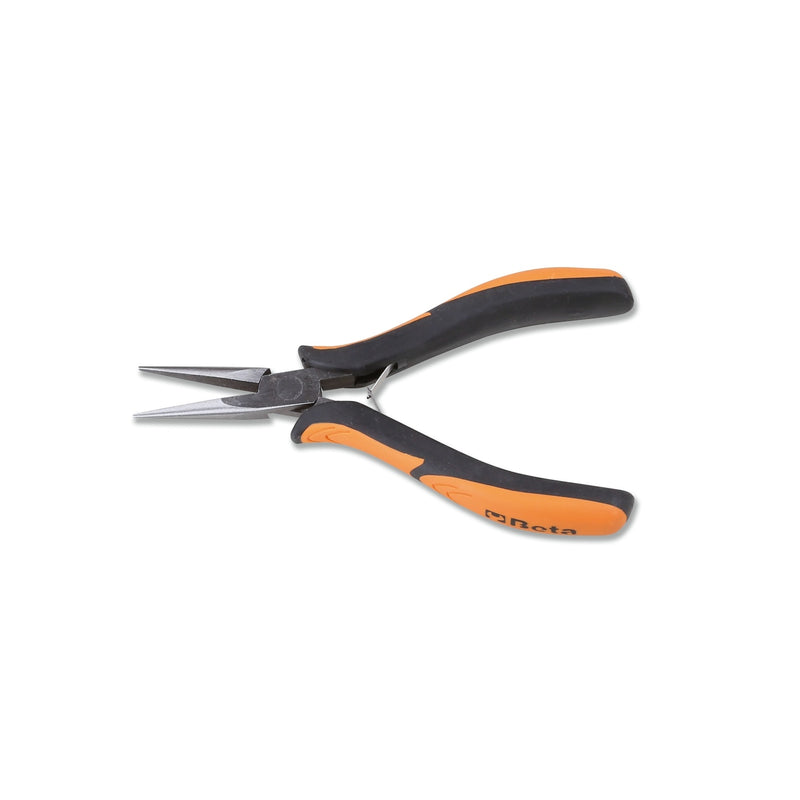 Beta Smooth Half-Round Long Nose Pliers With Bi-Material Handles 140 Mm - 1177BM