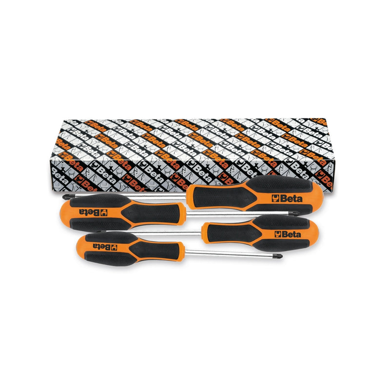 Beta 4-Piece Pozidriv Supadriv Screwdriver Set - 1229PZ - 1229PZ/S4