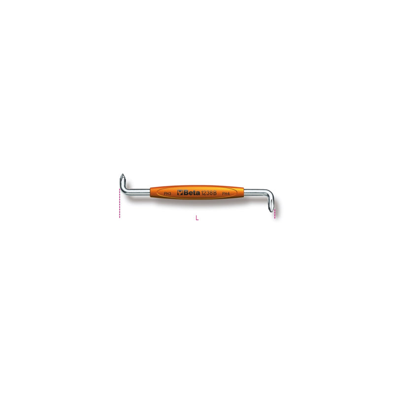 Beta Offset Screwdriver For Cross Head Phillips Screws Ph1-Ph2 - 1238B - 1238B 1-2