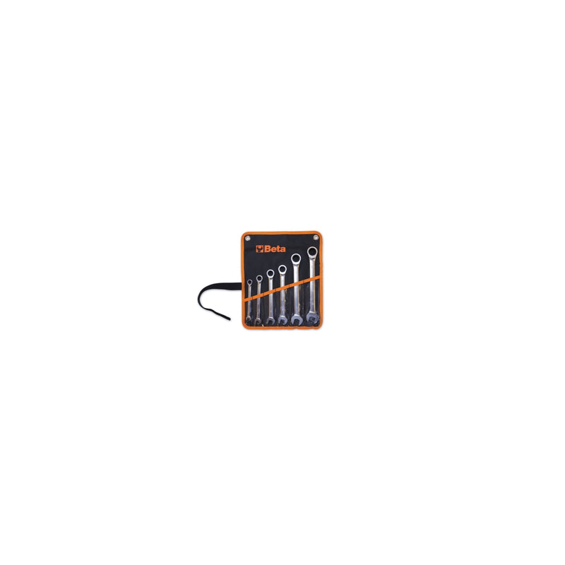 Beta 6-Piece Straight Ratcheting Combination Wrench Set 8-19 Mm In Pouch - 141 - 141/B6