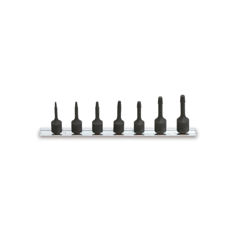 Beta 7-Piece Puller Set For Damaged Screws And Stud Bolts With Square Drive On Support - 1429 - 1429/SB7