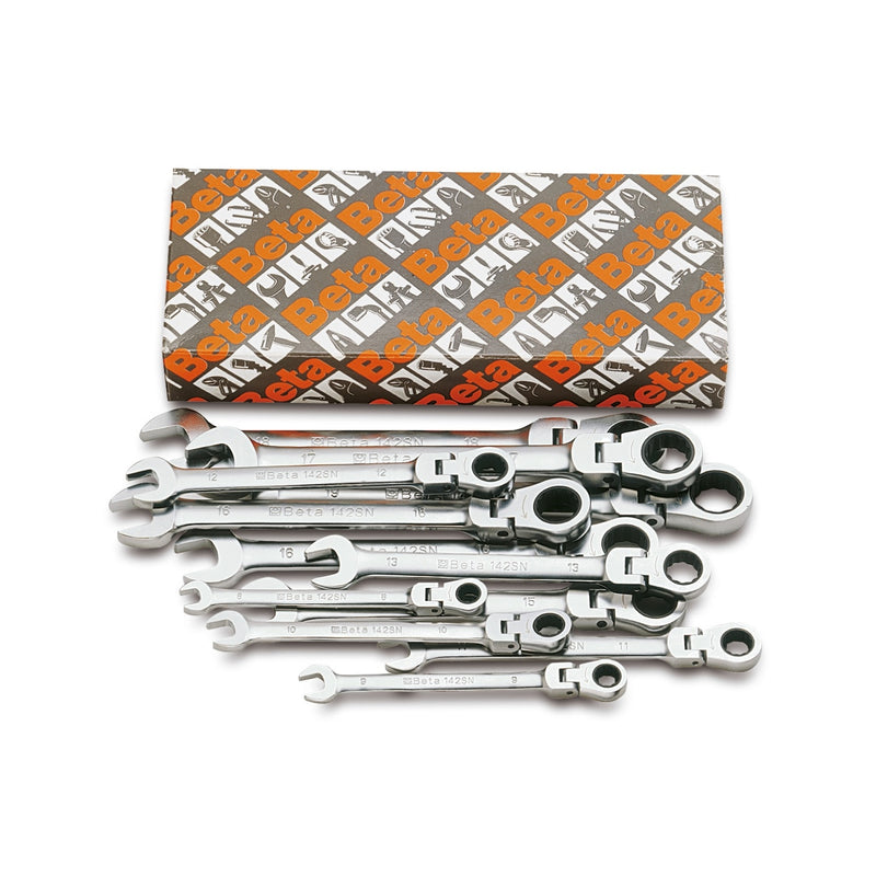 Beta 13-Piece Swivel End Ratcheting Combination Wrench Set 8-19 Mm - 142SN - 142SN/S13