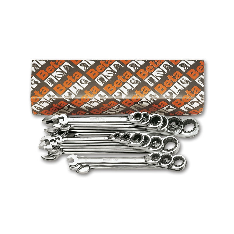 Beta 17-Piece Reversible Ratcheting Combination Wrench Set 7–27 Mm - 142 - 142/S17