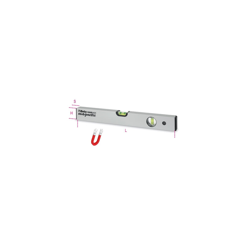 Beta Magnetic Spirit Level 200 Mm With Two Unbreakable Vials - 1696B - 1696B 200
