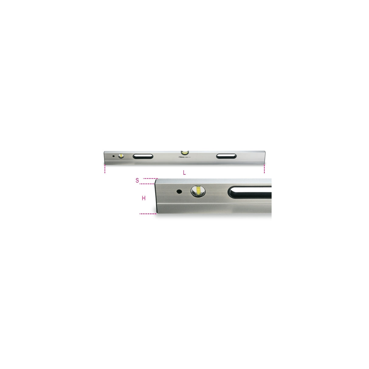Beta Aluminium Spirit Level With 2 Unbreakable Vials 2000 Mm - 1696S - 1696S 2000