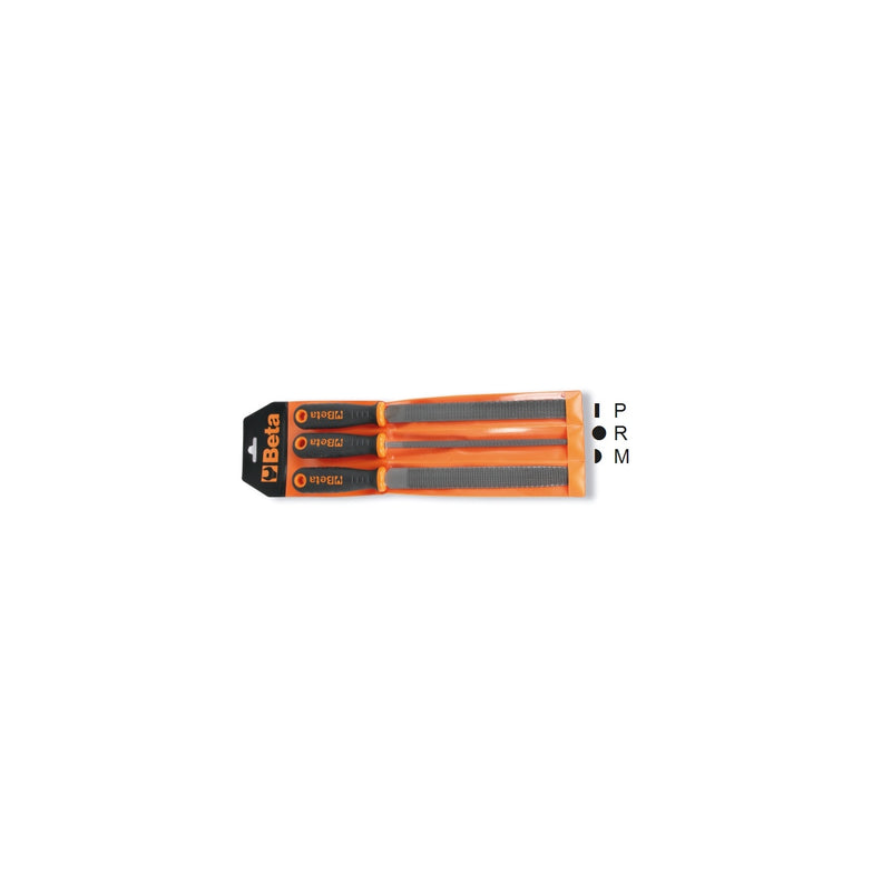Beta Set Of 3 Second-Cut Rasps With Handles In Hanging Wallet - 1719BMR/B3