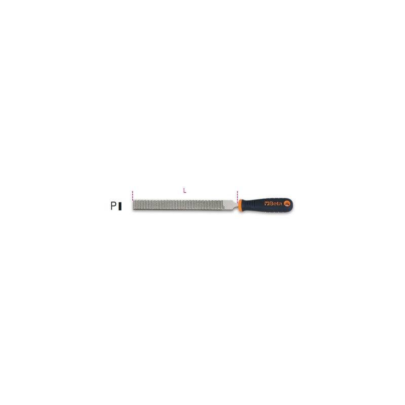 Beta Flat Rasp With Non-Slip Bi-Material Handle 200 Mm - 1719BM/RL