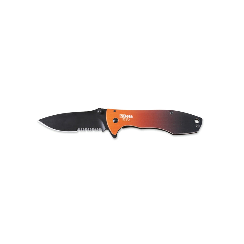 Beta Foldaway Knife With Stainless Steel Serrated Blade And Aluminium Handle - 1778AX