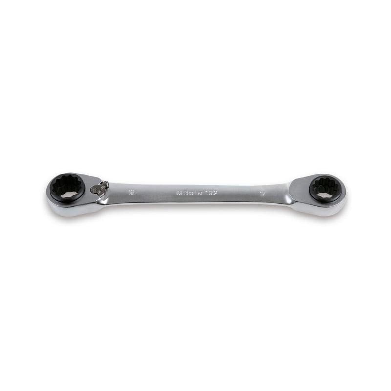 Beta Reversible Ratcheting Double-Ended Flat Bi-Hex Ring Wrench - 192 8-13