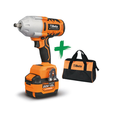 Beta 20V 1/2In Brushless Impact Wrench Kit 1,200 Nm With Technical Fabric Bag - 1984/K1200+BORSA