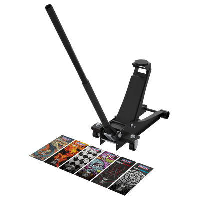 Sealey 2000CB Low Profile Custom Design Trolley Jack with Rocket Lift 2 Tonne - Black