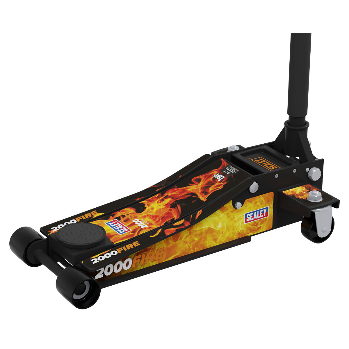 Sealey 2000CB Low Profile Custom Design Trolley Jack with Rocket Lift 2 Tonne - Black - additional view 6