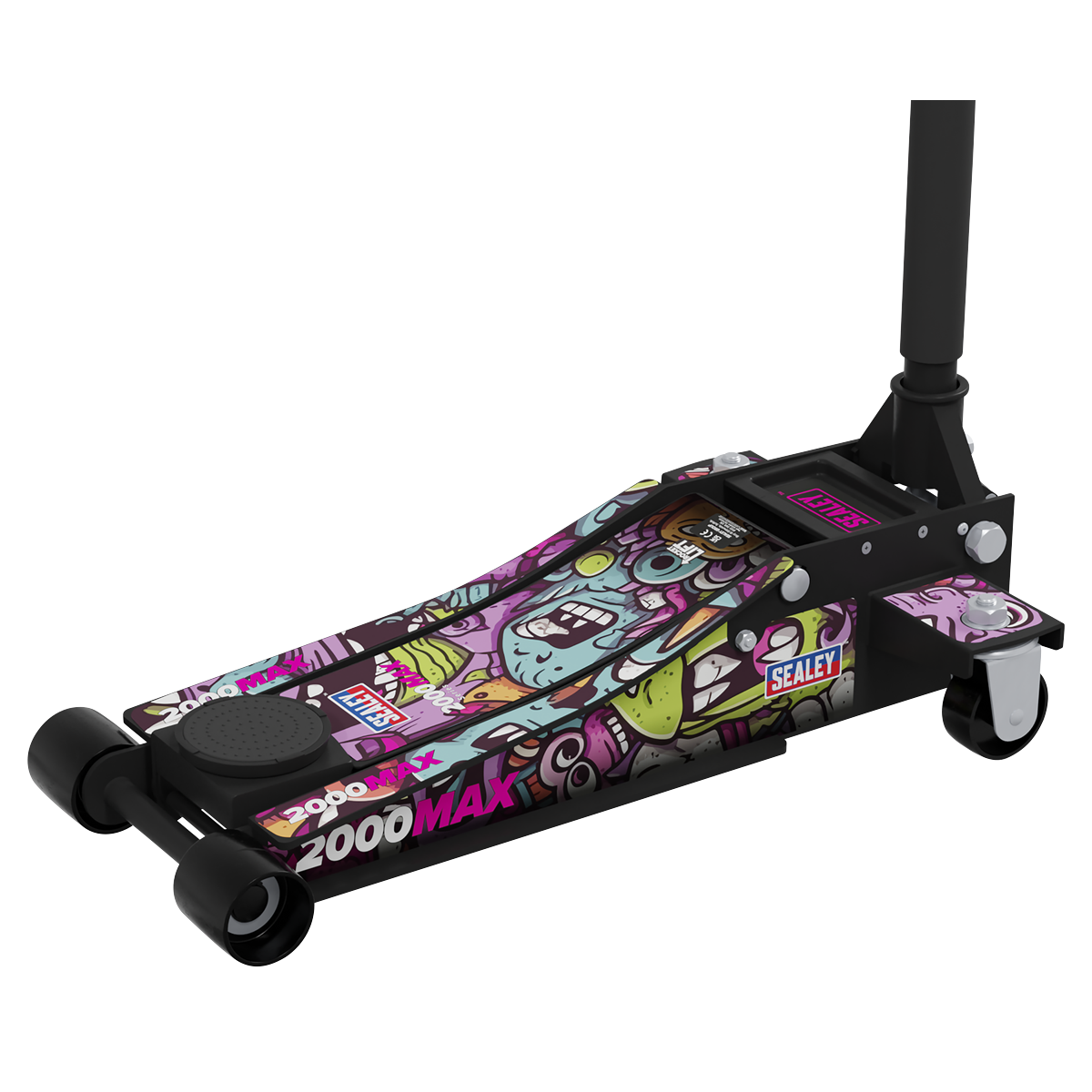 Sealey 2000CB Low Profile Custom Design Trolley Jack with Rocket Lift 2 Tonne - Black - additional view 8