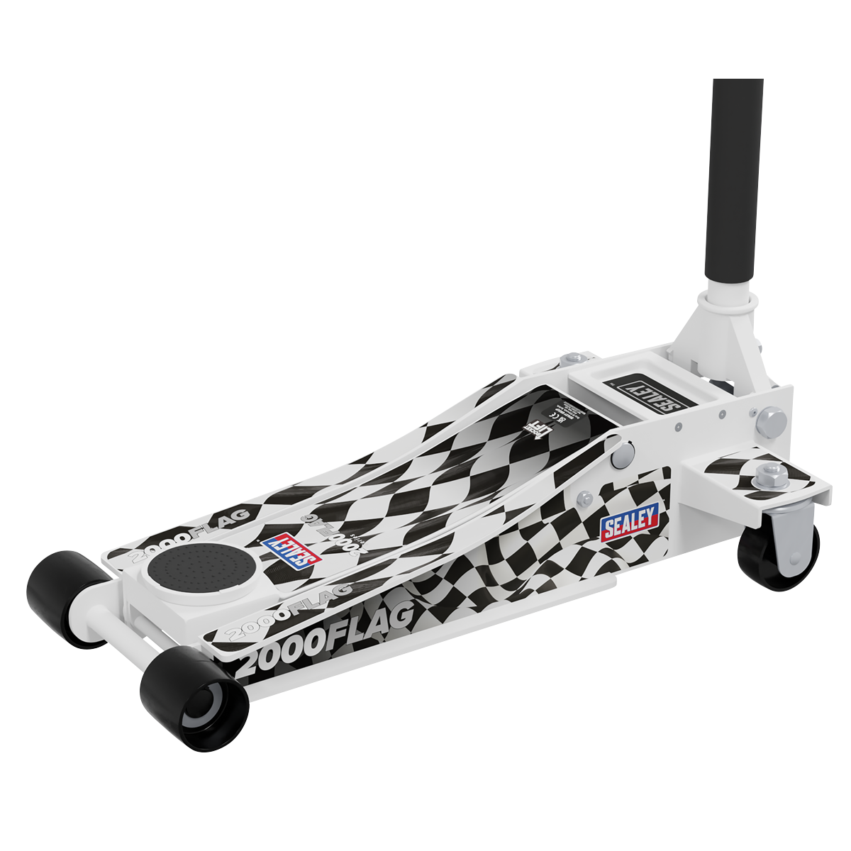 Sealey 2000CW Low Profile Custom Design Trolley Jack with Rocket Lift 2 Tonne - White - additional view 6