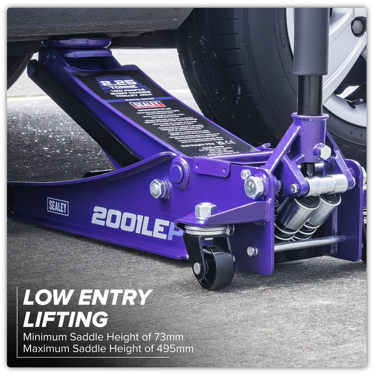 Sealey 2001LEP Low Profile Trolley Jack with Rocket Lift 2.25 Tonne - Purple - additional view 9