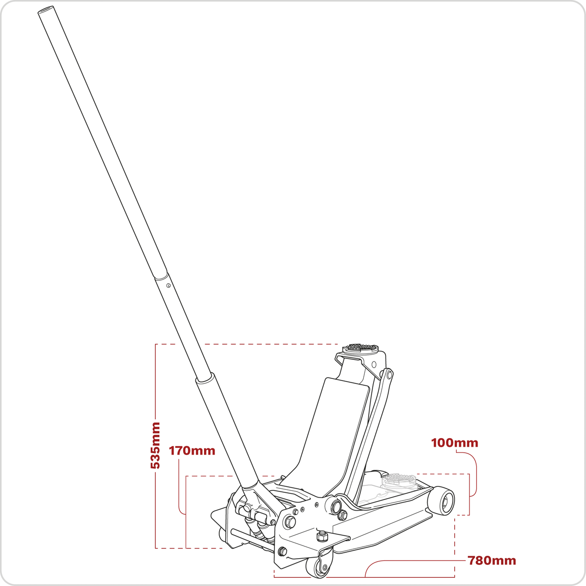 Sealey 3000SER Low Profile Trolley Jack with Rocket Lift 3 Tonne - additional view 4