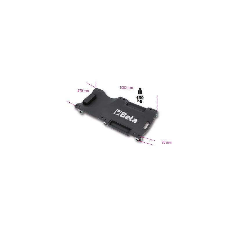 Beta Shockproof Plastic Creeper With 76 Mm Wheels - 3003