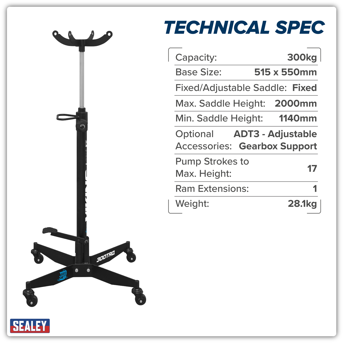 Sealey 300TRQ Vertical Quick Lift Transmission Jack 300kg - additional view 7