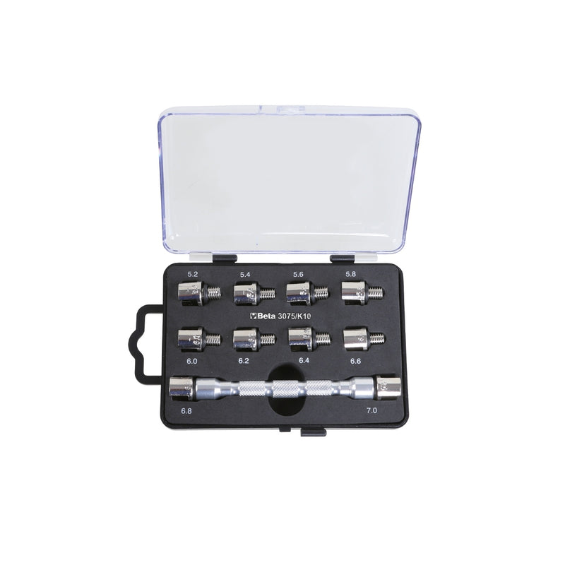 Beta Universal Wheel Spoke Wrench Set With Interchangeable Head And 10 Bits - 3075/K10