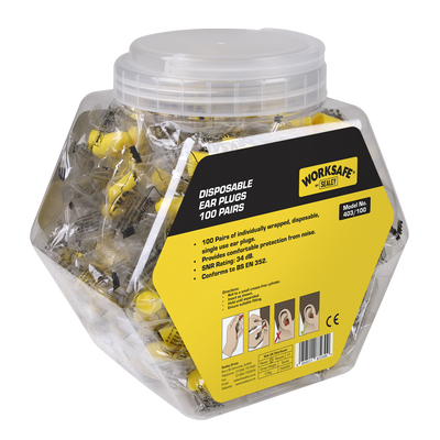 Sealey 403/100 Worksafe® Disposable Ear Plugs - 100 Pairs