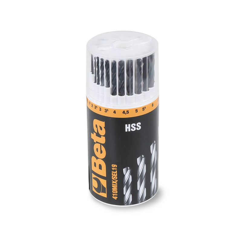 Beta 19-Piece Twist Drill Set With Cylindrical Shanks And Hard Metal Insets - 410 - 410MIX/SEL19