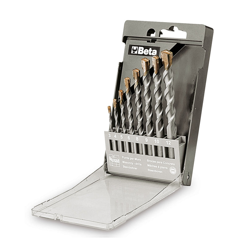 Beta 8-Piece Helical Cylindrical Masonry Drill Bit Set In Case - 417 - 417/SP8