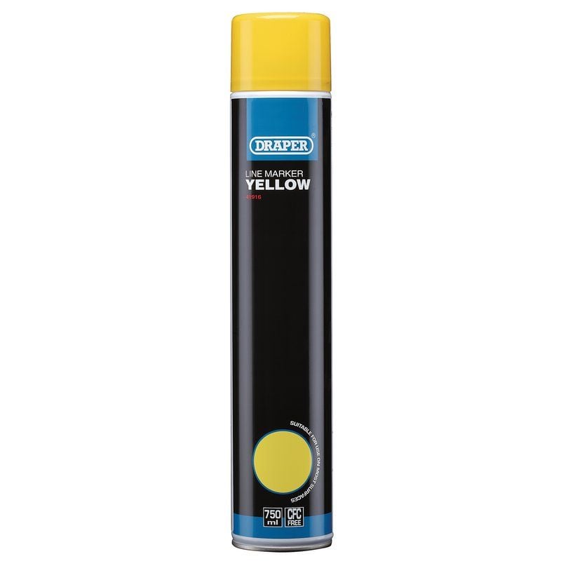 Draper ARE-LM/Y/A Line Marker Spray Paint, 750ml, Yellow - (41916)