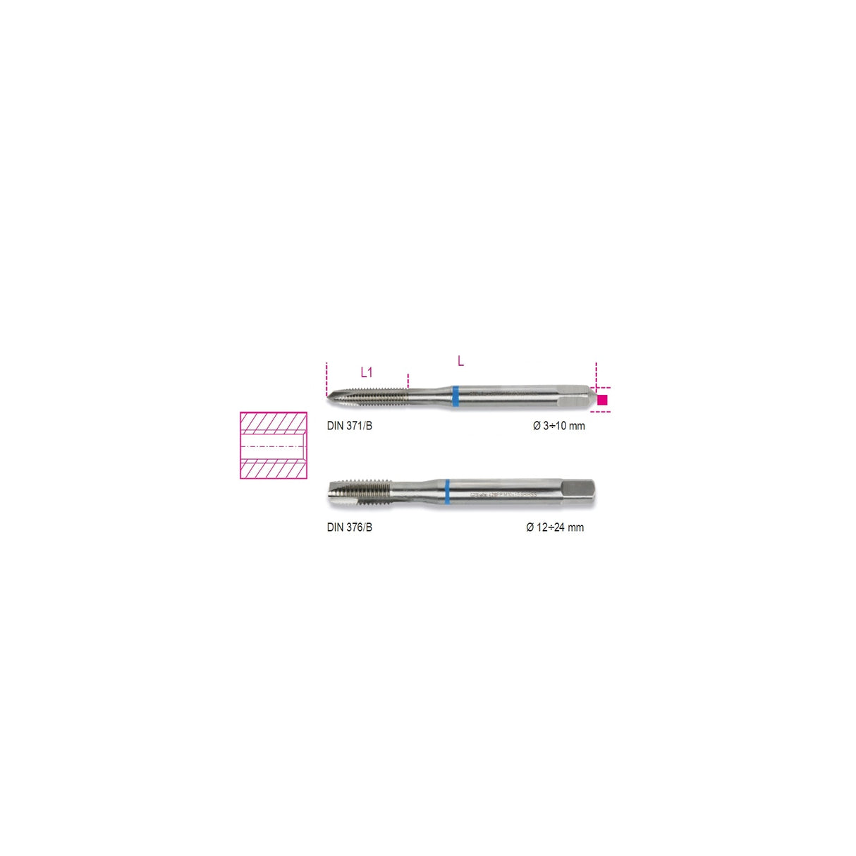 Beta Hss Machine Tap For Clearance Holes M5 X 0.8 Coarse Pitch - 428FP - 428FP 5