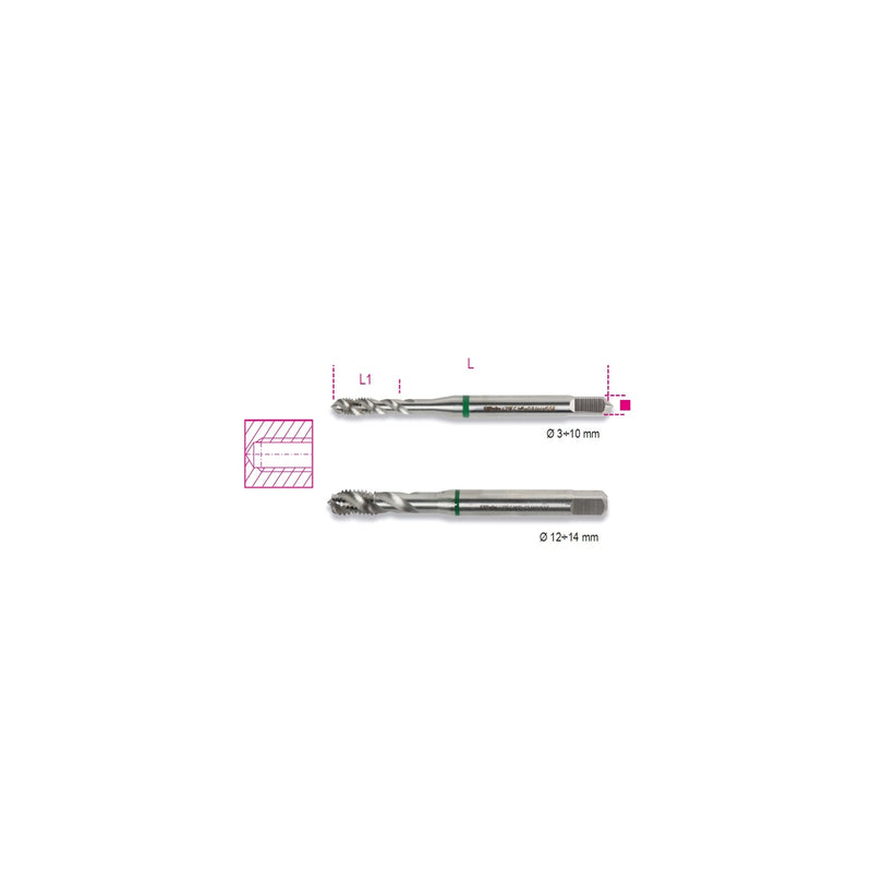 Beta Hss-Co 5% Machine Tap For Blind Holes M4 X 0.7 Coarse Pitch - 429FC - 429FC 4