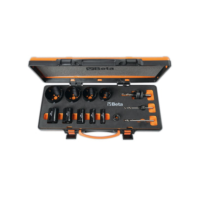 Beta 13-Piece Holesaw And Accessory Set In Shockproof Plastic Case - 450PA/1 - 450/C13