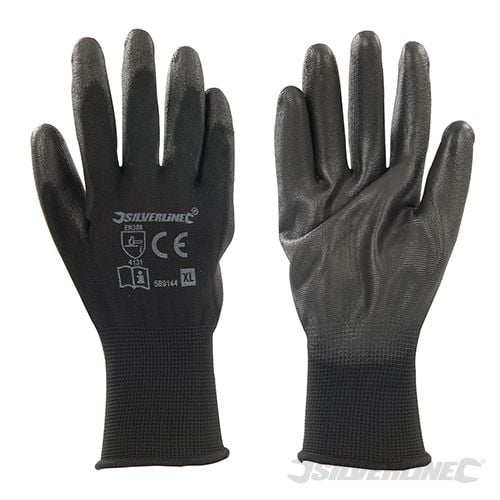 Silverline Black Palm Gloves XL 10 - 589144