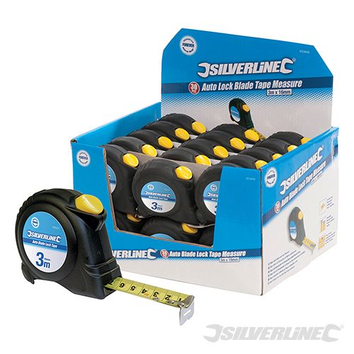 Silverline Auto Blade Lock Tape Display Box 30pce 3m / 10ft x 16mm - 633848