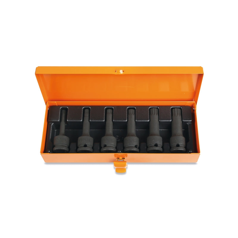 Beta 1/2" Drive Impact Socket Driver Set For Xzn Head Screws, 6 Pieces - 720XZN/C6