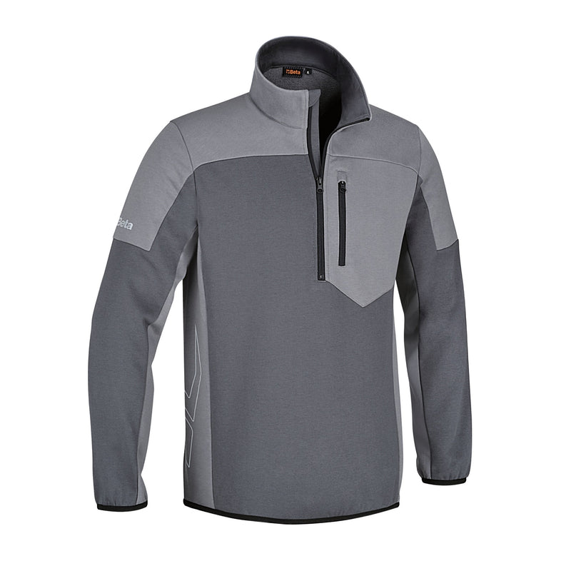 Beta Short-Zip Work Sweatshirt Anthracite/Light Grey Size L - 7643G - 7643G L