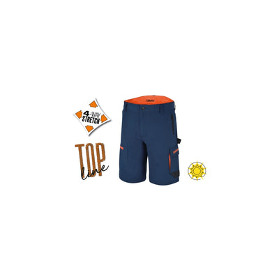 Beta Stretch Work Bermuda Shorts Lightweight Multipocket Slim Fit Blue Size L - 7661B - 7661B L