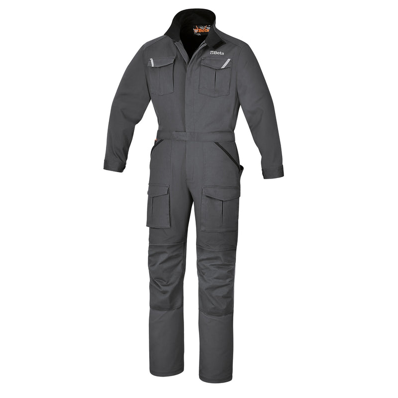 Beta Grey Cotton Stretch Work Overalls Size L - 7935MG - 7935MG L