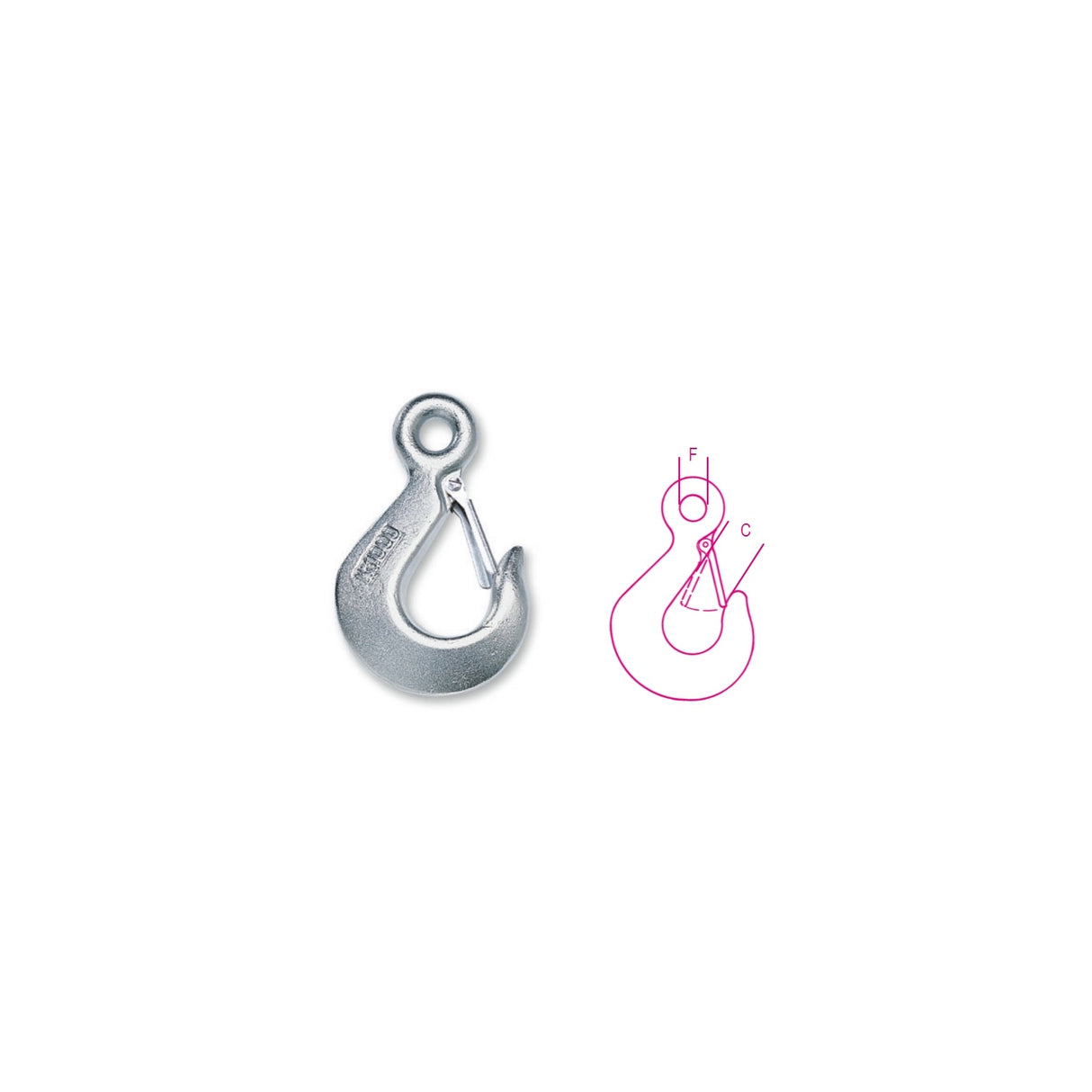 Robur Galvanised Carbon Steel Lifting Eye Hook - 8051S 250