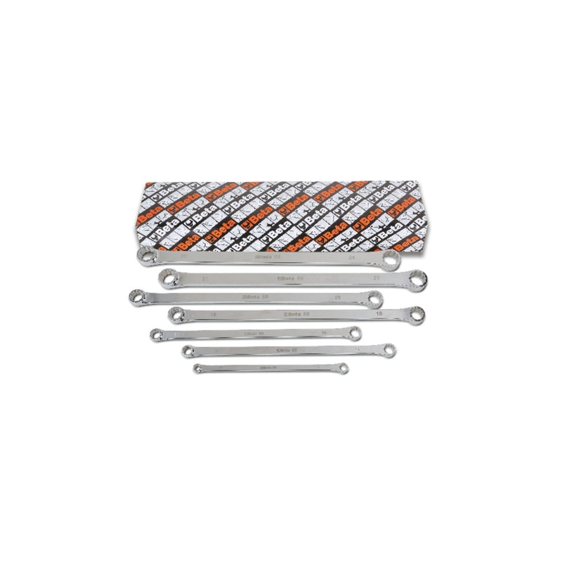 Beta 7-Piece Extra-Long Double Ended Flat Ring Wrench Set 8X10 To 22X24 Mm - 88 - 88/S7