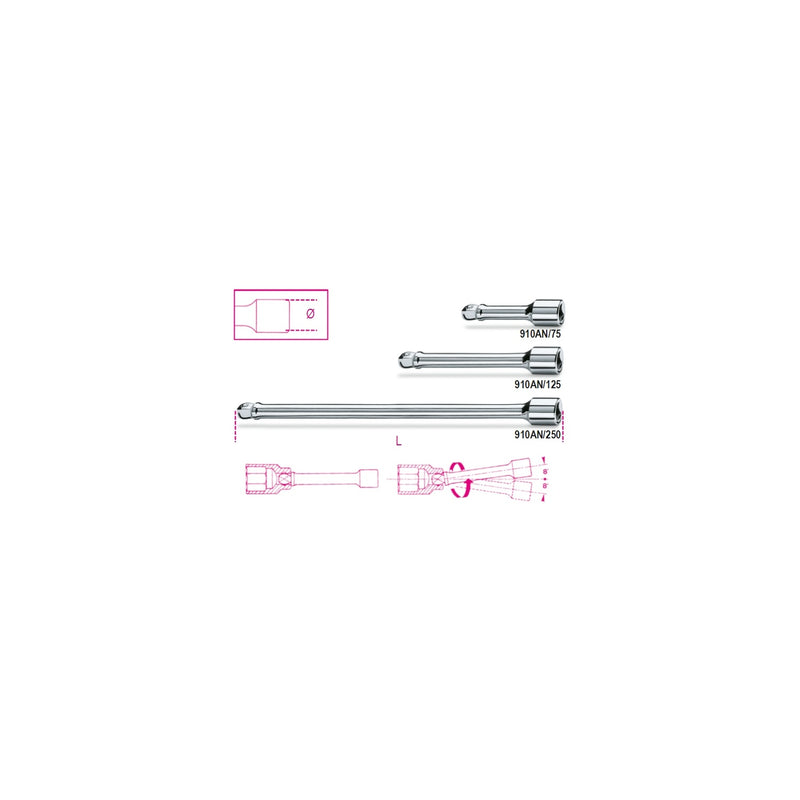 Beta 3/8" Wobble Extension Bar 75 Mm - 910AN - 910AN/75