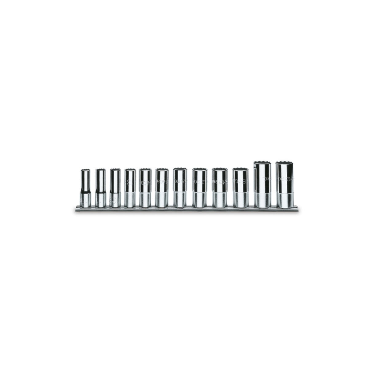 Beta 12-Piece Long Bi-Hex Hand Socket Set On Support 3/8 Inch - 910AS/L - 910ASL/SB12