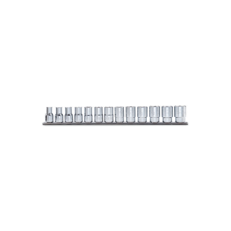 Beta 13-Piece Bi-Hex Hand Socket Set On Support Rail 3/8 Inch - 910AS - 910AS/SB13