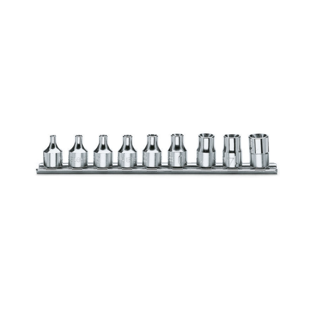 Beta 9-Piece Torx Socket Set On Support Rail 3/8 Inch Drive - 910FTX - 910FTX/SB9