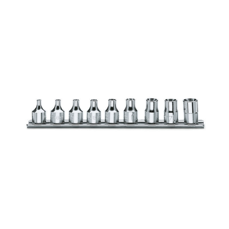 Beta 9-Piece Torx Socket Set On Support Rail 3/8 Inch Drive - 910FTX - 910FTX/SB9