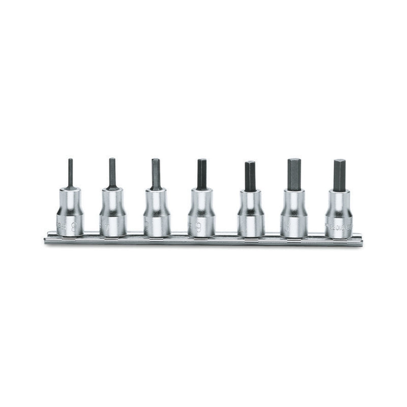 Beta 7-Piece 3/8 Inch Hex Socket Driver Set On Rail 4-10 Mm - 910PE - 910PE/SB7