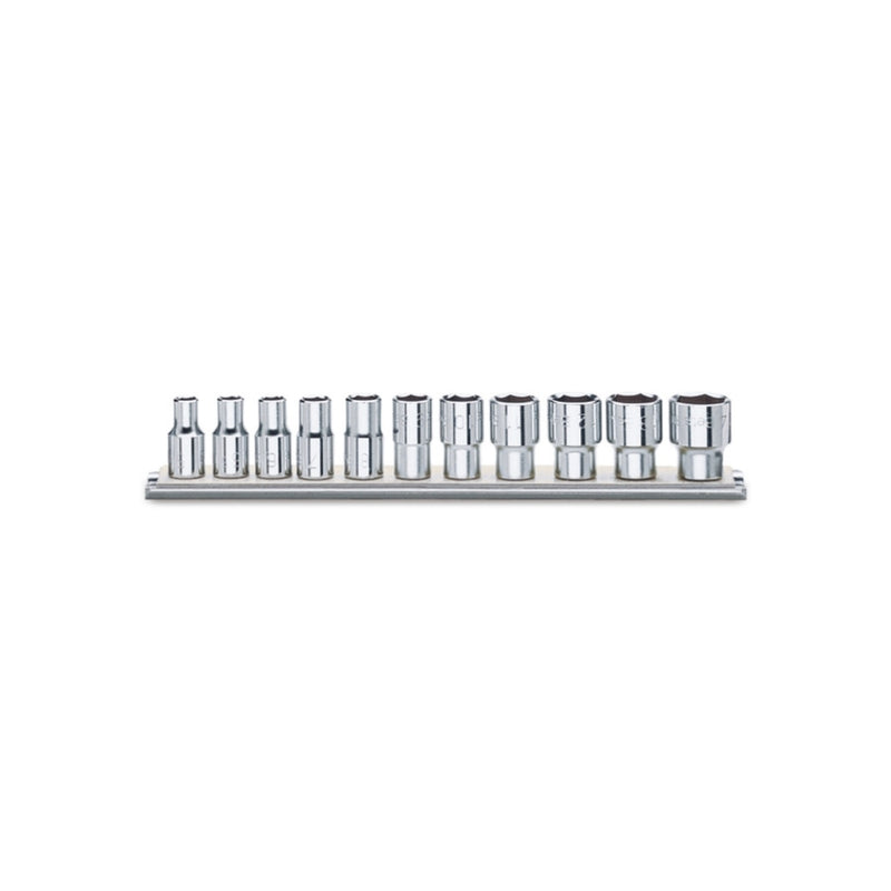 Beta 11-Piece 1/2" Bi-Hex Hand Socket Set On Support Rail - 920AS - 920AS/SB11