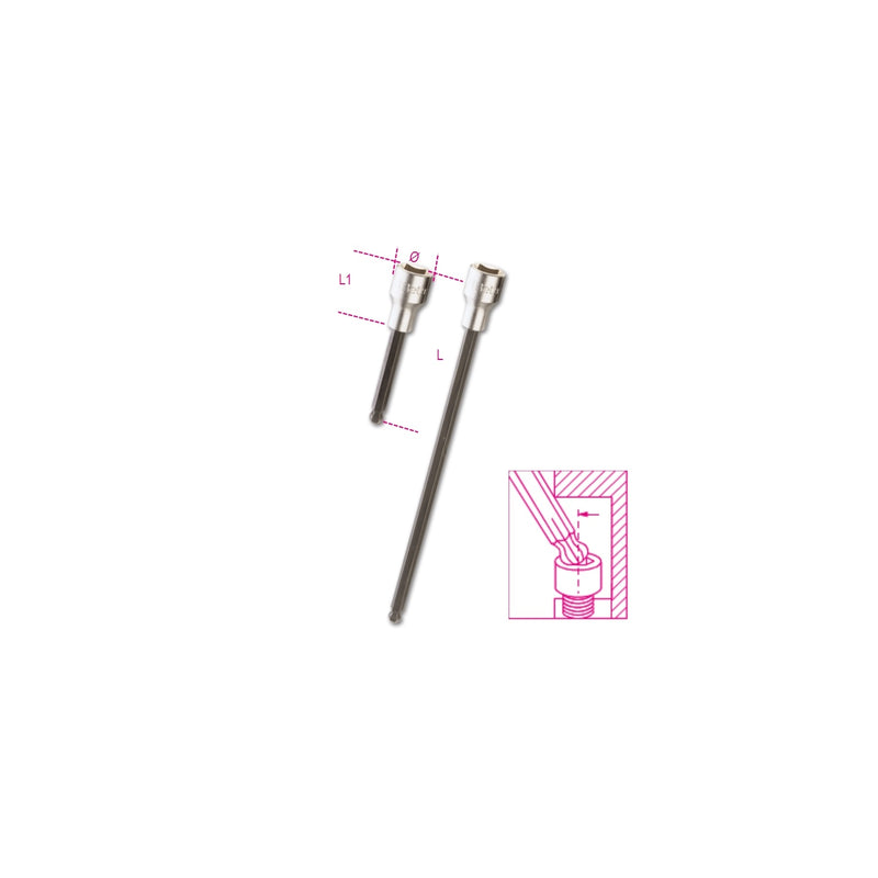 Beta 1/2In Ball Head Socket Driver For Hexagon Screws 7 Mm - 920BP - 920BP 7L